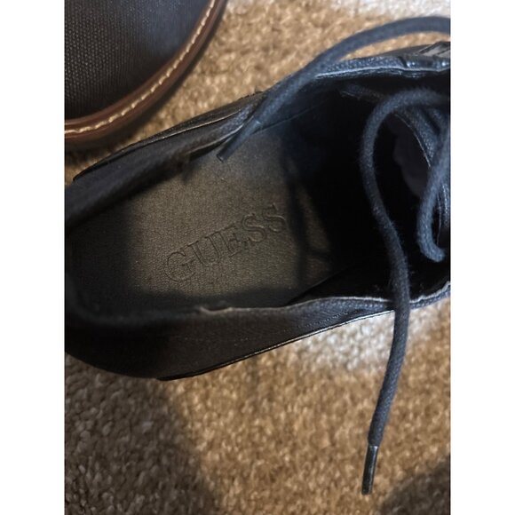 Guess Men's Black Canvas & Leather Lace-Up Oxford Shoes Size 9 - Picture 9 of 10